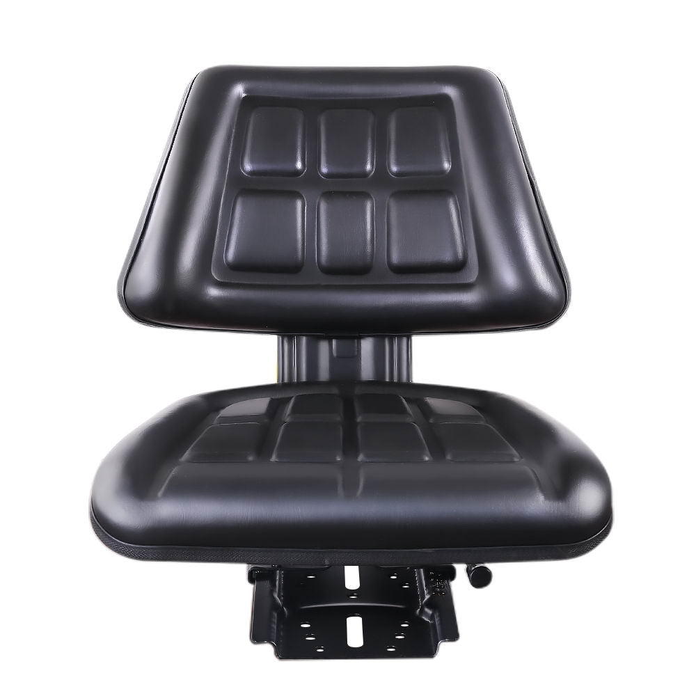 Giantz PU Leather Tractor Seat with Sliding Track in black, featuring thick padding and adjustable sliding track for comfort and support.